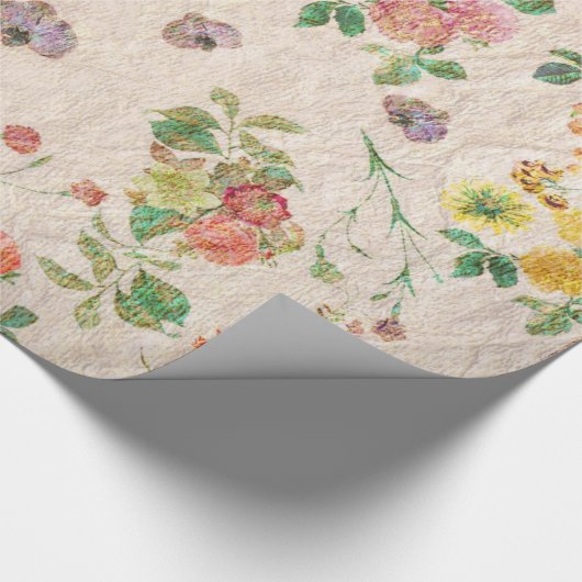 Elegante bloemenromantische roze bruiloft wilde bl cadeaupapier (Hoek)