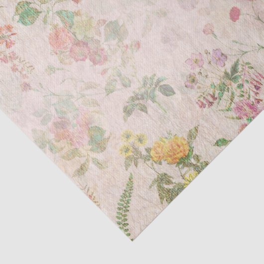 Elegante bloemenromantische roze bruiloft wilde bl tissuepapier (Detail)