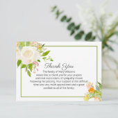 Elegante Bloemenrouwbegrafenis Dank u Bedankkaart (Staand voorkant)