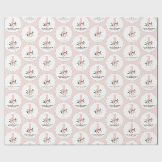 Elegante bloemenroze verjaardagsfeestje servetten cadeaupapier (Vlak)