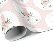 Elegante bloemenroze verjaardagsfeestje servetten cadeaupapier (Rol Hoek)