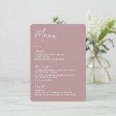 Elegante bloemenroze Wedding Menu kaart (Staand voorkant)