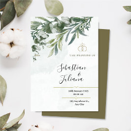 Elegante bloemenrustieke eucalyptus groen bruiloft kaart