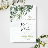 Elegante bloemenrustieke eucalyptus groen bruiloft kaart