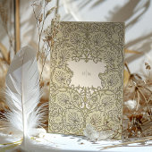 Elegante  Bloemensalie en Koraal Bruiloft Kaart