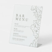 Elegante bloemensalie Green Bar Menu Pedestal Reclamebord Met Voetstuk (Voorkant)