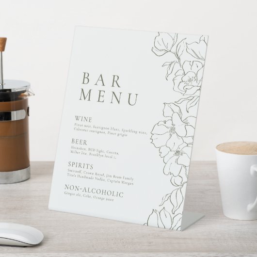 Elegante bloemensalie Green Bar Menu Pedestal Reclamebord Met Voetstuk (Insitu)