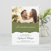 Elegante bloemensalie groen met foto Bewaar de dat Kaart (Staand voorkant)