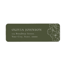 Elegante bloemensalie groen Retouradreslabel Etiket