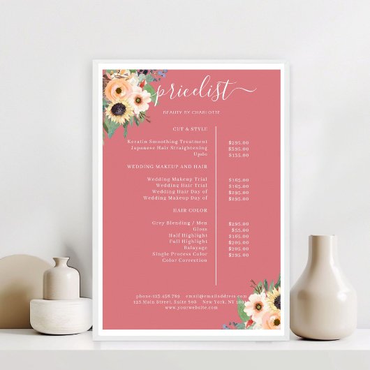 Elegante Bloemensalon Greenery Poster