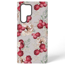 Elegante bloemensamsung galaxy hoes met rode rozen