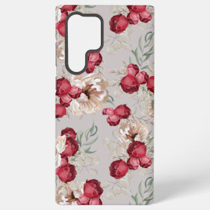 Elegante bloemensamsung galaxy hoes met rode rozen samsung galaxy hoesje