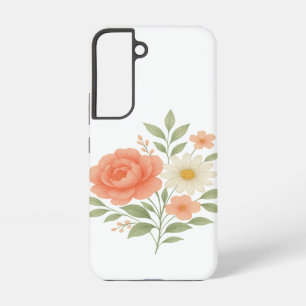 Elegante bloemensamsunghoes voor vrouwen – Pastel Samsung Galaxy Hoesje