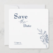 Elegante bloemensave the date – platte trouwkaart save the date (Achterkant)