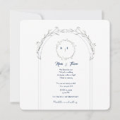 Elegante bloemensave the date – platte trouwkaart save the date (Voorkant)