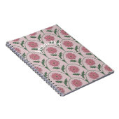 Elegante bloemenschaal & aangepaste naam op stoffi notitieboek (Rechterzijde)