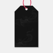 Elegante bloemenschedel gotisch Fijne Halloween ma Cadeaulabel (Achterkant)