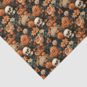 Elegante bloemenschedel Halloween Tissuepapier (Detail)