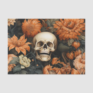 Elegante bloemenschedel Halloween Tissuepapier