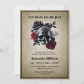 Elegante Bloemenschedel Halloween Vrijgezellenfees Kaart (Voorkant)