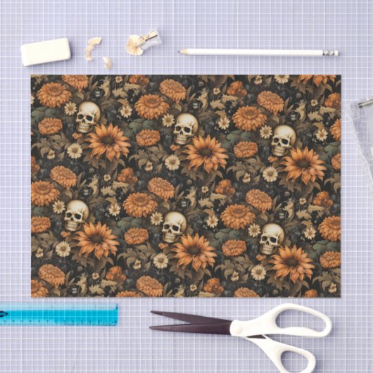  Elegante Bloemenschedel Tissuepapier (Craft)