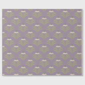 Elegante bloemenschelp en stippen met polka cadeaupapier (Vlak)