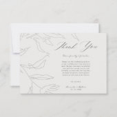 Elegante Bloemenschets Bruiloft Bedankkaart (Voorkant)
