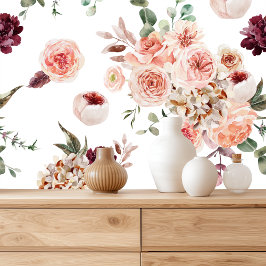 Elegante Bloemenschil en Stok Wallpaper Behang