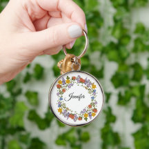Elegante bloemenschildering gepersonaliseerde naam