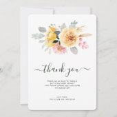 Elegante bloemenschildering in waterverf bruidsbor bedankkaart (Voorkant)