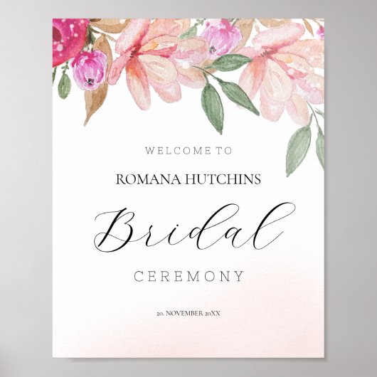 Elegante bloemenschildering in waterverf handgesch poster (Voorkant)