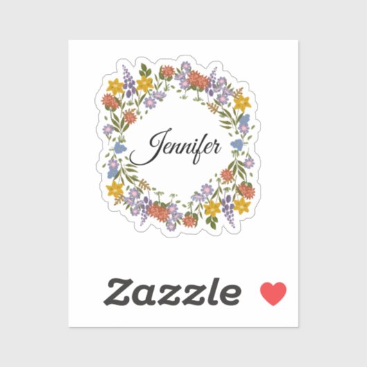 Elegante bloemenschildering met gepersonaliseerde sticker (Vel)