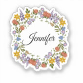 Elegante bloemenschildering met gepersonaliseerde sticker (Voorkant)