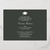 Elegante bloemenschrift | Moderne afstudeerkaart v Folie Uitnodiging (Achterkant)