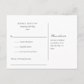 Elegante Bloemenscript Liedverzoek RSVP Briefkaart (Achterkant)