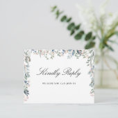 Elegante Bloemenscript Liedverzoek RSVP Briefkaart (Staand voorkant)