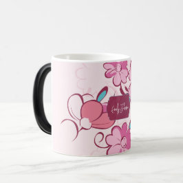 Elegante bloemenscript met aangepaste naam magische mok
