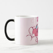 Elegante bloemenscript met aangepaste naam magische mok (Links)