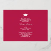 Elegante bloemenscript | Moderne foto afstudeerkaa Folie Uitnodiging (Achterkant)