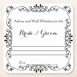 Elegante bloemenscroll, advies en goede wensen kartonnen onderzetters