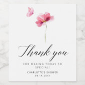 Elegante bloemenshowers voor de bruid wijn etiket (Enkel label)