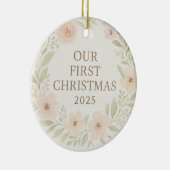 Elegante bloemensier kerstversiering  keramisch ornament (Rechts)