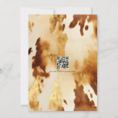 Elegante Bloemensier Westerse Trouw QR-code Kaart (Achterkant)