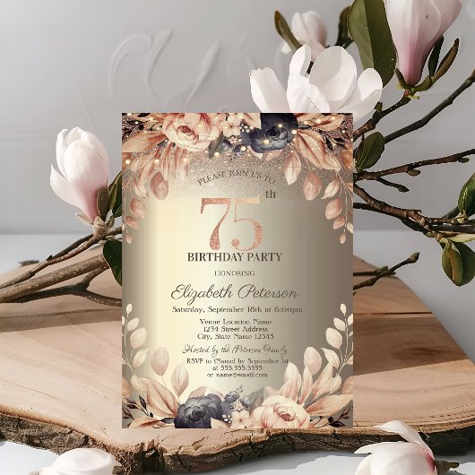 Elegante bloemenslinger, lichtslingers 75ste verja kaart