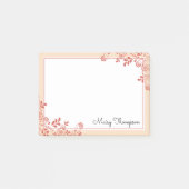 Elegante Bloemensluierscriptnaam Post-it® Notes (Voorkant)