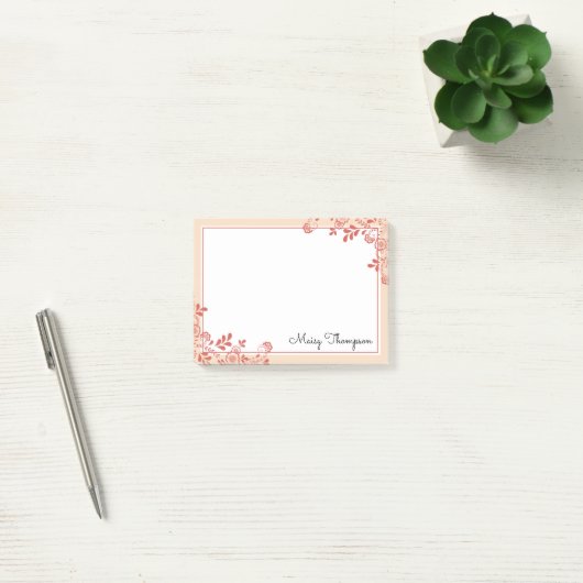 Elegante Bloemensluierscriptnaam Post-it® Notes (Kantoor)