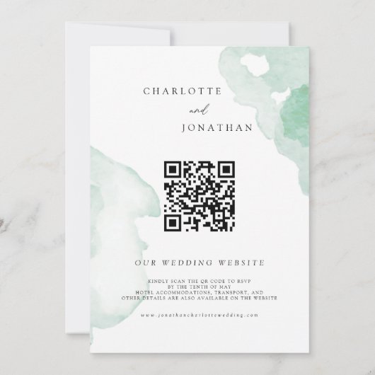 Elegante bloemensmaragd groen & bordeaux bruiloft kaart (Achterkant)