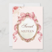 Elegante Bloemenspiegel Verjaardag Sweet 16 Kaart (Voorkant)