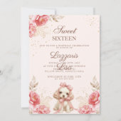 Elegante Bloemenspiegel Verjaardag Sweet 16 Kaart (Achterkant)