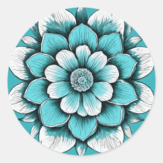 Elegante bloemenStickers Ronde Sticker (Voorkant)